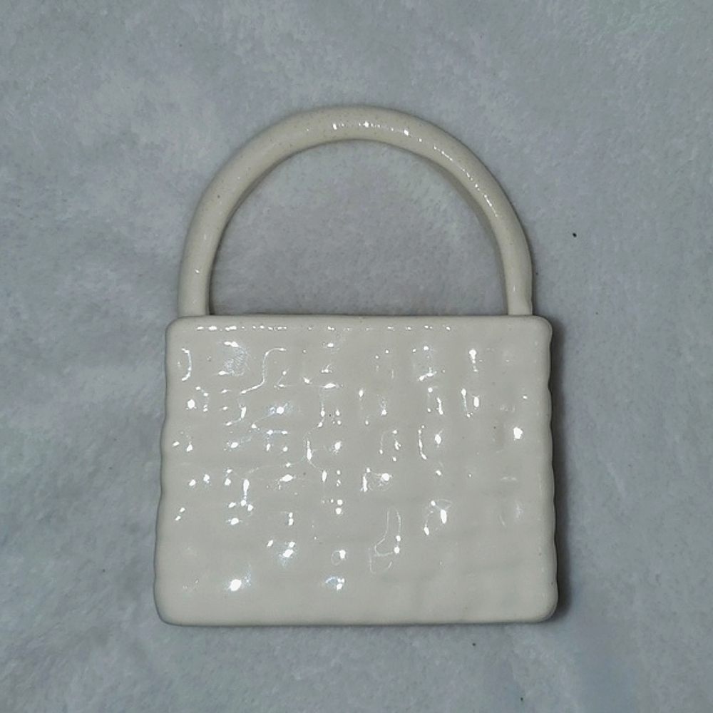 Haeger USA White Pottery Basket